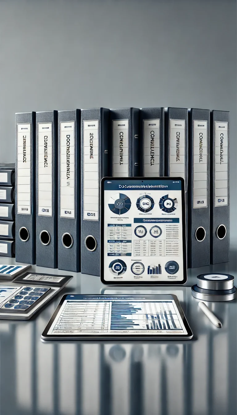 DALL·E 2025-05-12 14.22.56 - Photorealistic vertical image (16_9 portrait orientation) representing documentation and implementation of training and competency management programs