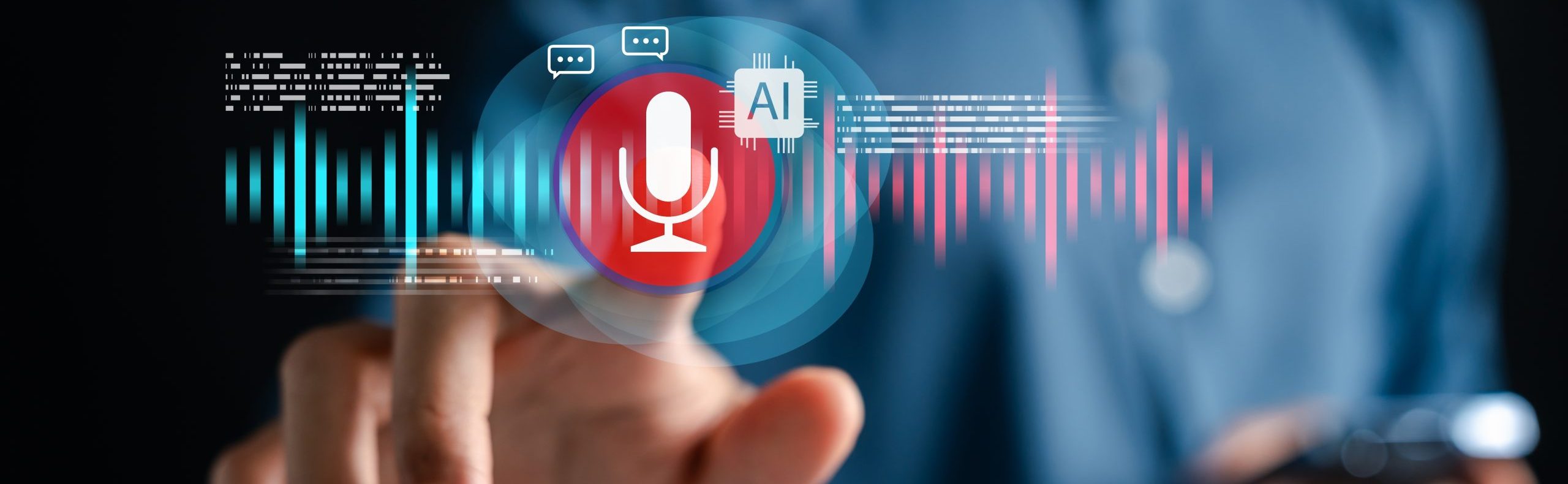 Ai,Voice,Command,Technology,With,Microphone,And,Sound,Wave.,Smart